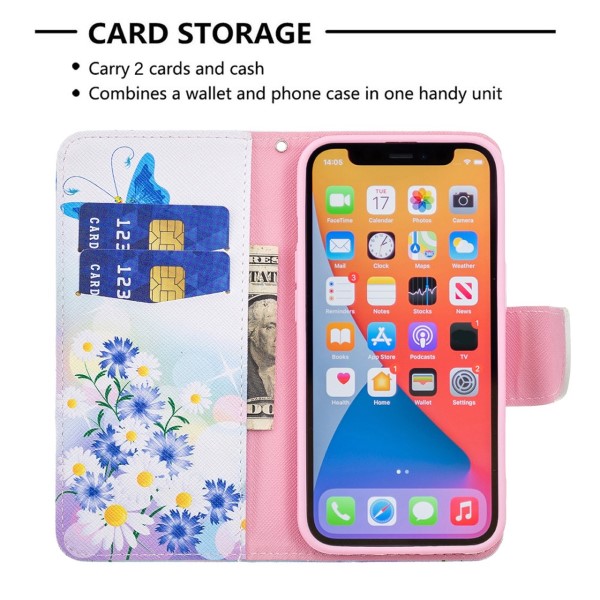 Pouzdro pro iPhone 13 Pro Motýl bílé