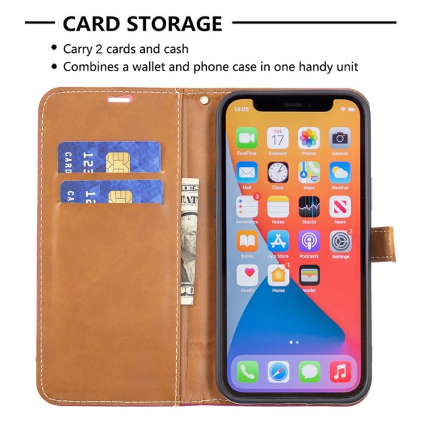 Pouzdro pro iPhone 13 Pro Jeans růžové