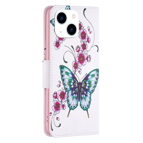 Pouzdro pro iPhone 14 Motýl bílé