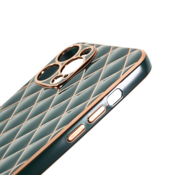 Kryt na iPhone 14 Luxury rhombus zelený