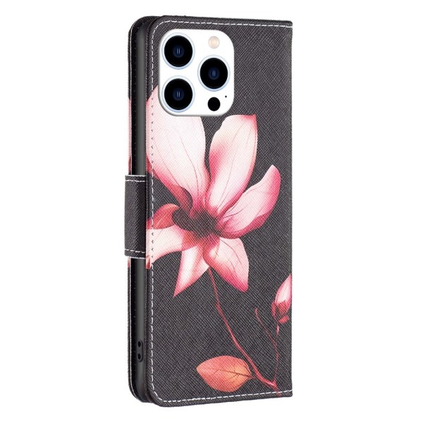 Pouzdro pro iPhone 14 Pro Květy černé