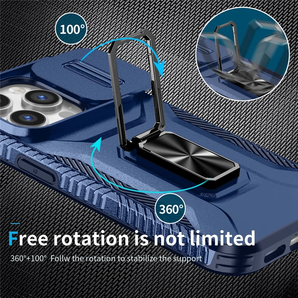 Kryt na iPhone 14 Pro odolný s krytkou na fotoaparát modrý