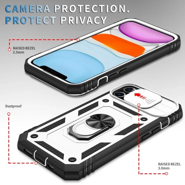 Kryt na iPhone 11 s krytkou na fotoaparát bílý