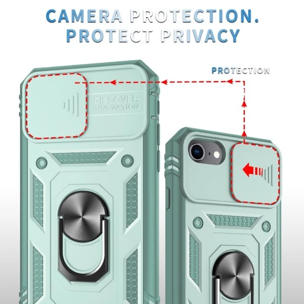 Kryt na iPhone 7 / 8 / SE 2020 / SE 2022 odolný s krytkou na fotoaparát světle modrý