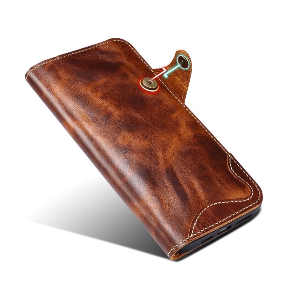 Pouzdro na iPhone 14 Pro Max Kožené hnědé