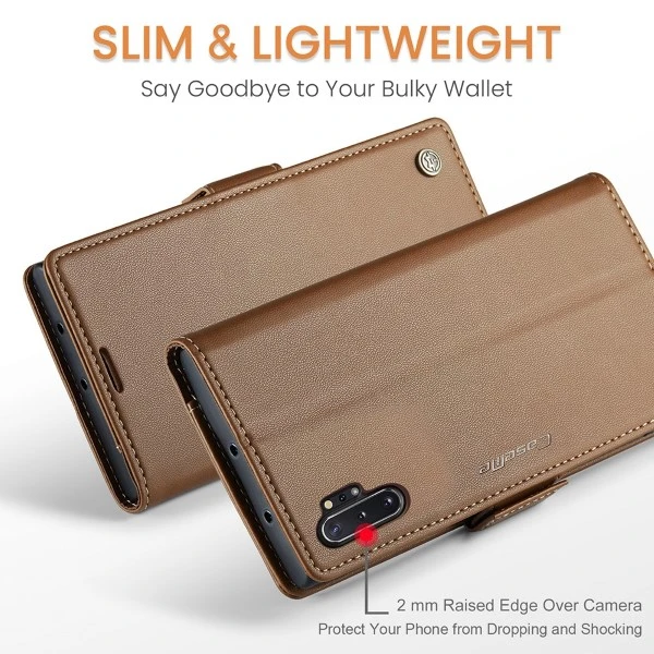 Pouzdro na Samsung Galaxy Note 10 Plus CASEME smooth hnědé