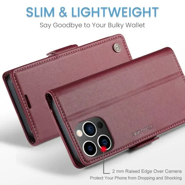 Pouzdro na iPhone 14 Pro Max CASEME Smooth červené