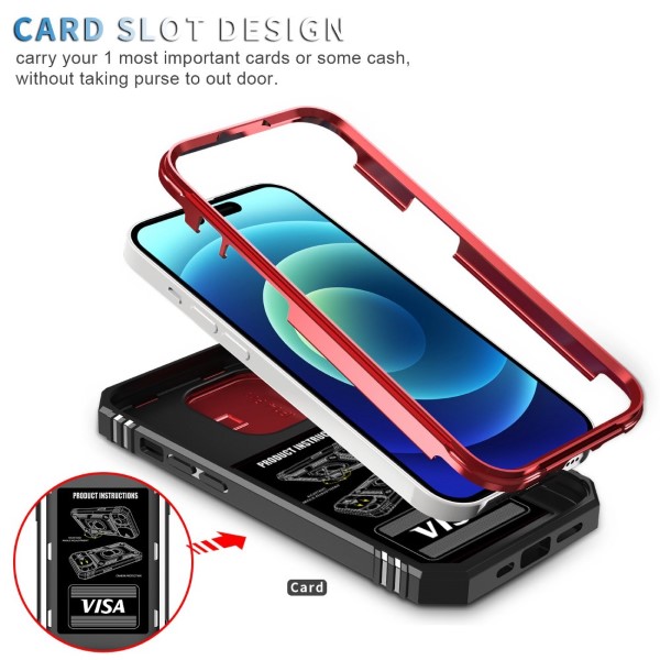 Kryt na iPhone 14 Pro Max odolný s krytkou na fotoaparát červený