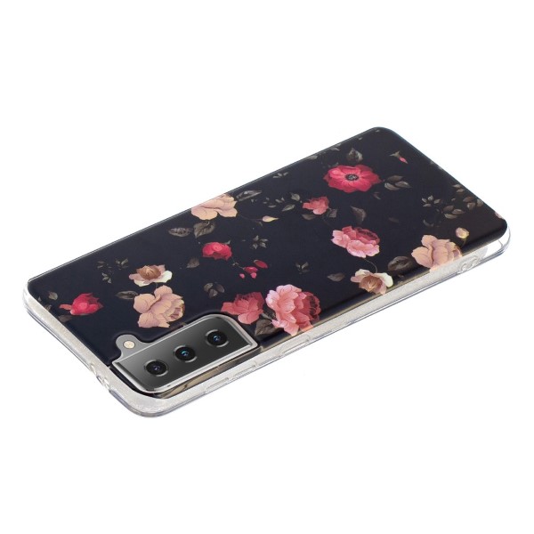 Kryt na Samsung Galaxy S21 svítící Růže černý