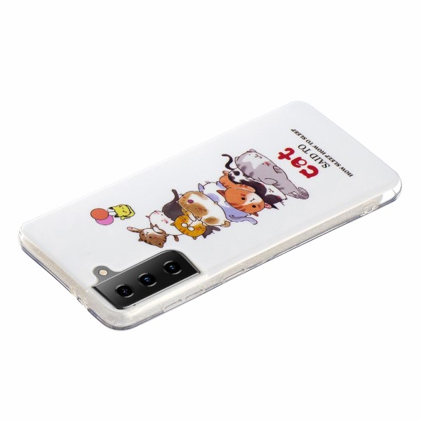 Kryt na Samsung Galaxy S21 svítící Kočky