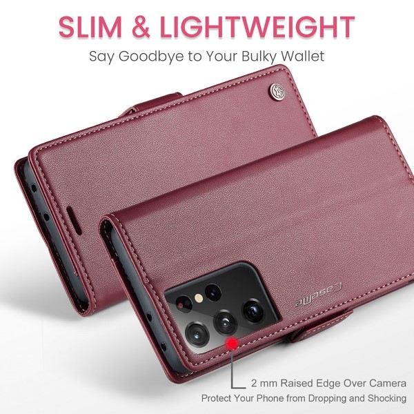 Pouzdro na Samsung Galaxy S21 Ultra CASEME smooth červené