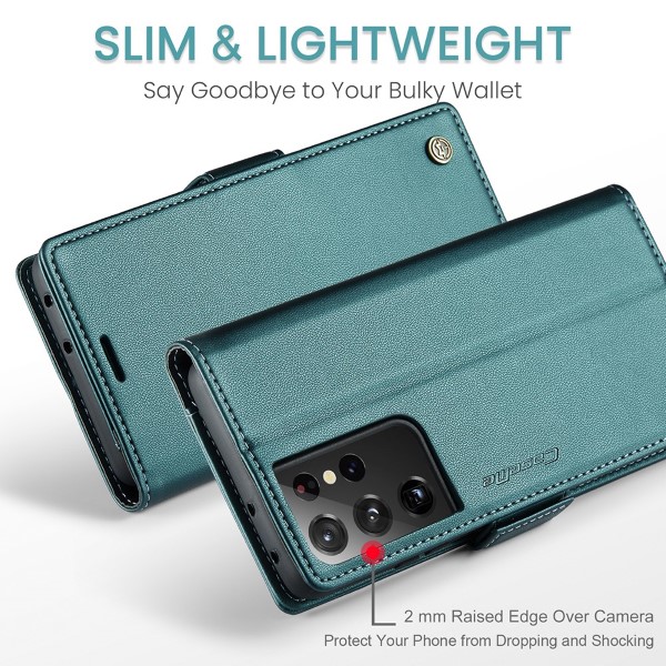 Pouzdro na Samsung Galaxy S21 Ultra CASEME smooth zelené
