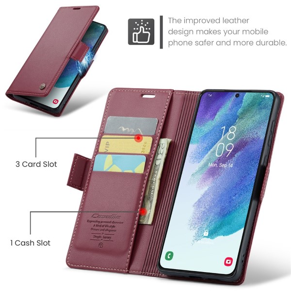 Pouzdro na Samsung Galaxy S21 FE CASEME smooth červené