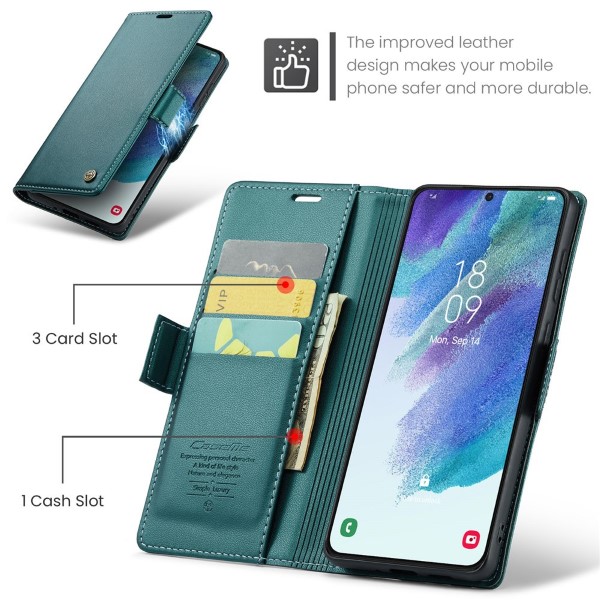 Pouzdro na Samsung Galaxy S21 FE CASEME smooth zelené