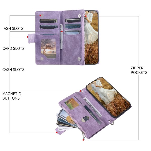Pouzdro na Samsung Galaxy S21 FE Luxury Double Layer fialové