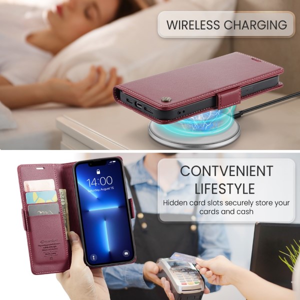 Pouzdro na iPhone 13 Pro Max CASEME smooth červené