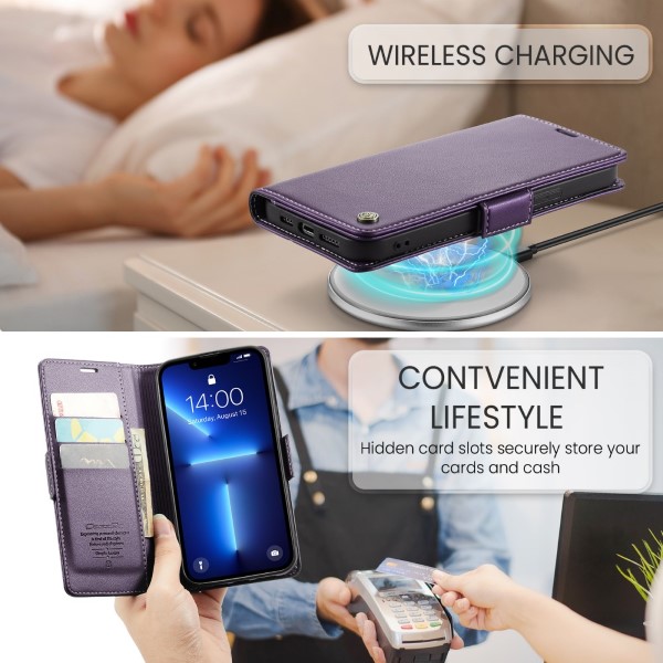 Pouzdro na iPhone 13 Pro Max CASEME smooth fialové
