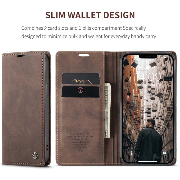 Pouzdro na iPhone 13 Pro Max CASEME hnědé