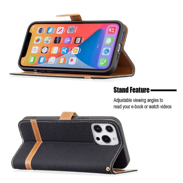 Pouzdro na iPhone 13 Pro Max Jeans černé