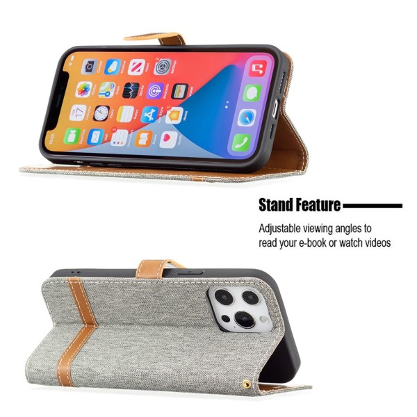 Pouzdro na iPhone 13 Pro Max Jeans šedé
