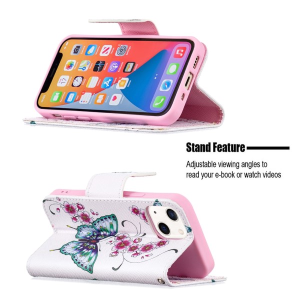 Pouzdro pro iPhone 13 Mini Motýl bílé