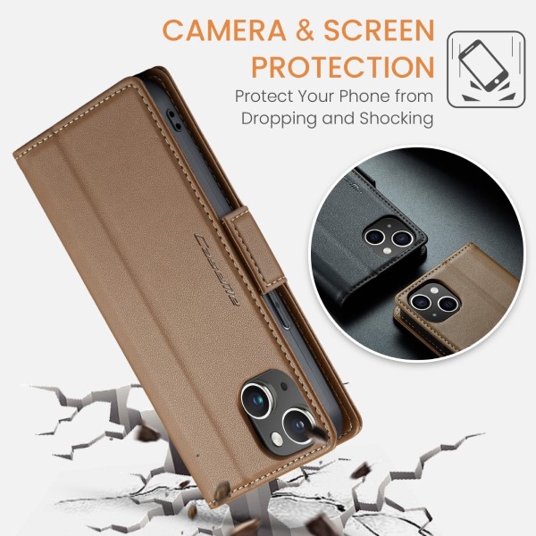 Pouzdro na iPhone 14 Plus CASEME smooth hnědé