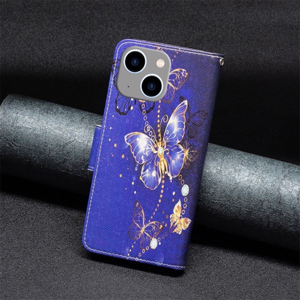 Pouzdro na iPhone 14 Plus Motýl fialové