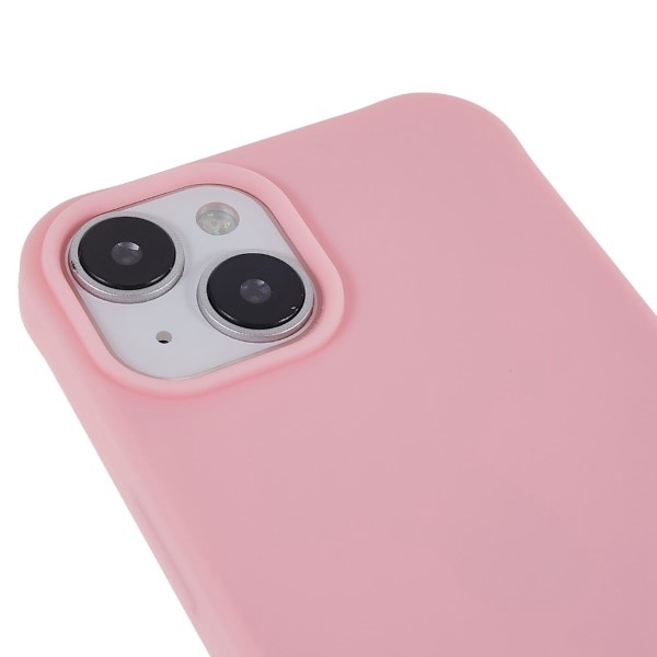 Kryt na iPhone 14 Plus gumový se šňůrkou na krk růžový