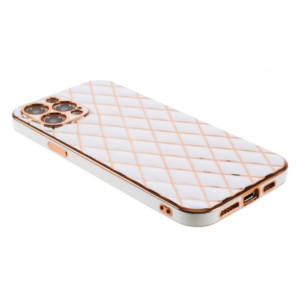 Kryt na iPhone 14 Plus Electroplated rhombus bílý