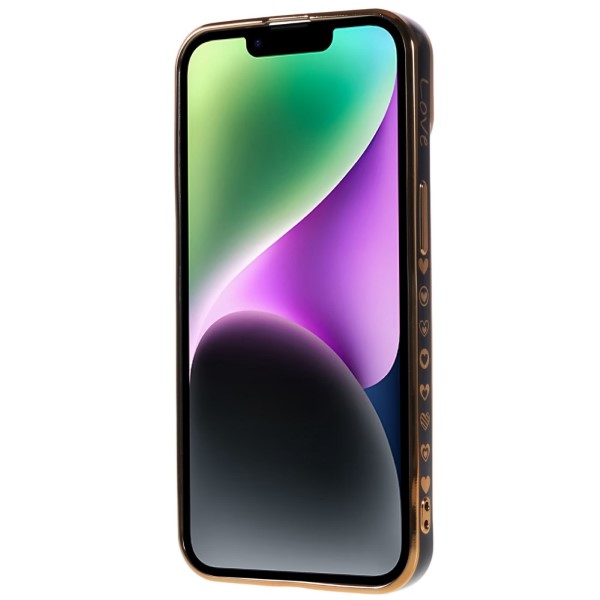 Kryt na iPhone 14 Plus Electroplated srdíčko černý