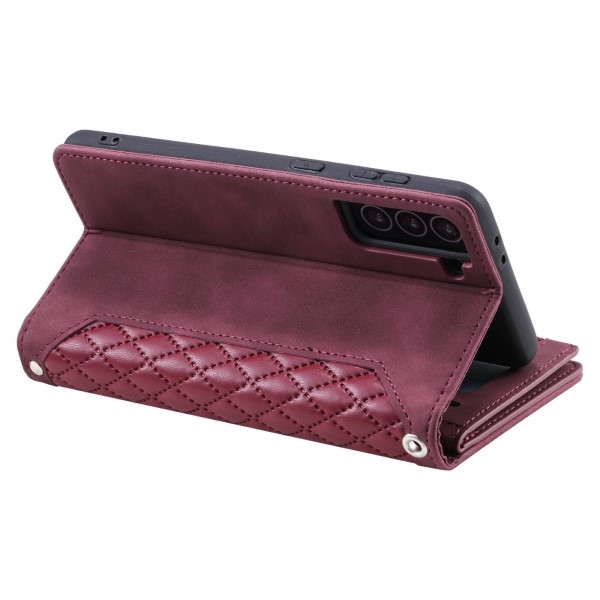 Pouzdro na Samsung Galaxy S22 Luxury Double Layer vínové