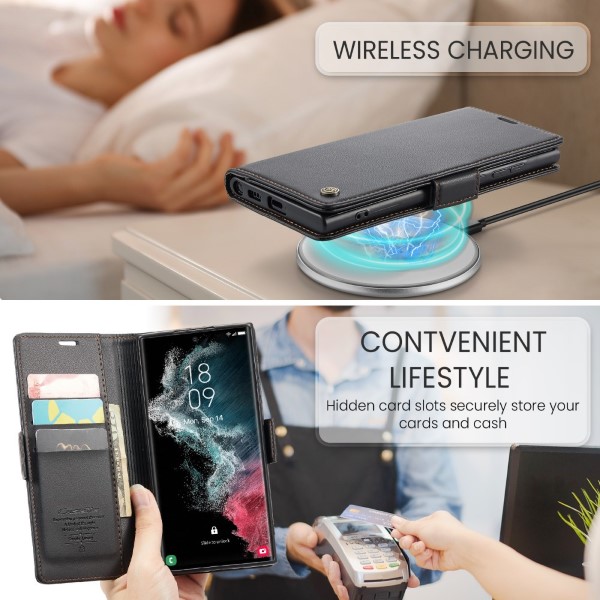 Pouzdro na Samsung Galaxy S22 Ultra CASEME smooth černé