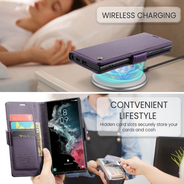 Pouzdro na Samsung Galaxy S22 Ultra CASEME smooth fialové