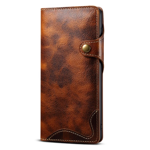 Pouzdro kožené na Samsung Galaxy S23+ hnědé