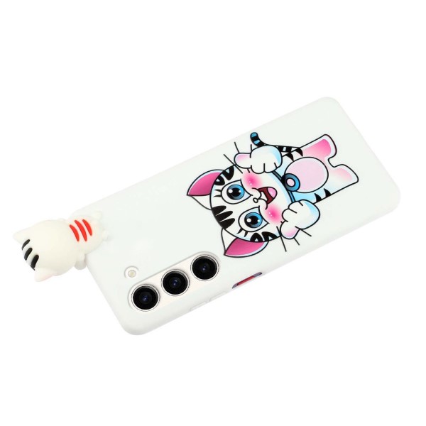 Kryt na Samsung Galaxy S23+ 3D Kotě bílý