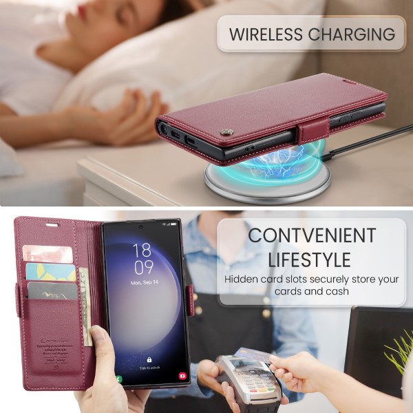 Pouzdro na Samsung Galaxy S23 Ultra CASEME smooth červené