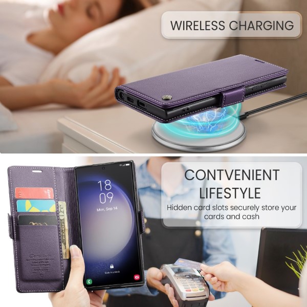 Pouzdro na Samsung Galaxy S23 Ultra CASEME smooth fialové
