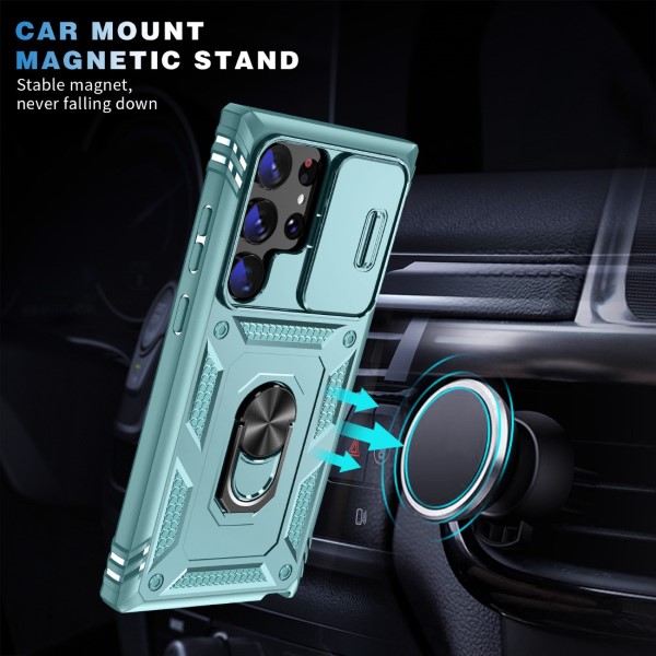 Kryt na Samsung Galaxy S23 Ultra odolný s krytkou na fotoaparát světle modrý