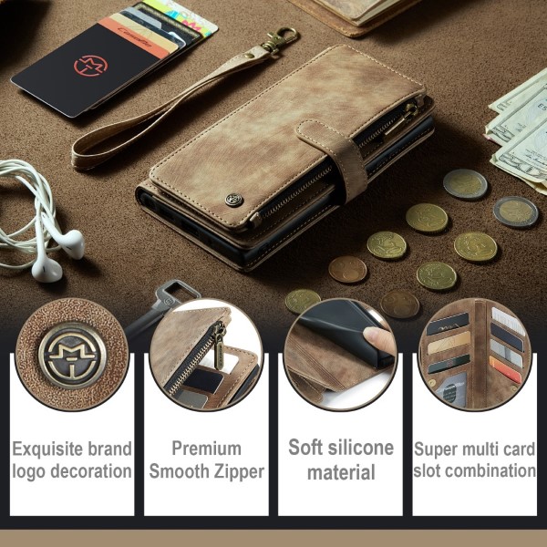 Pouzdro na Samsung Galaxy S23 Ultra CASEME Deluxe hnědé