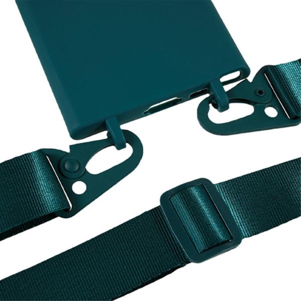 Kryt na Samsung Galaxy S23 Ultra gumový se šňůrkou na krk zelený