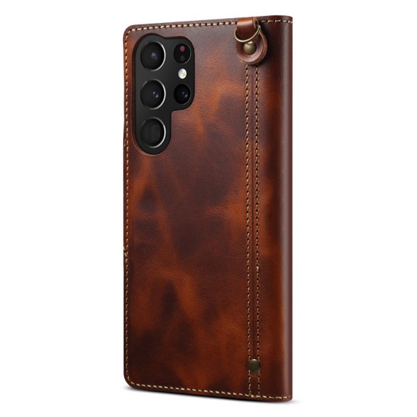 Pouzdro kožené Denior na Samsung Galaxy S23 Ultra hnědé