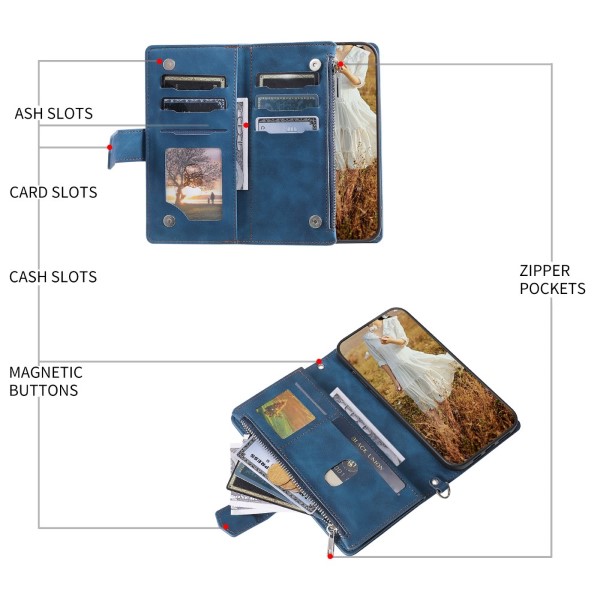 Pouzdro na Samsung Galaxy S23 Ultra Luxury Double Layer modré