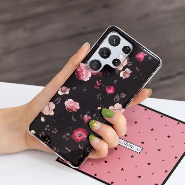 Kryt na Samsung Galaxy S23 Ultra svítící Růže černý