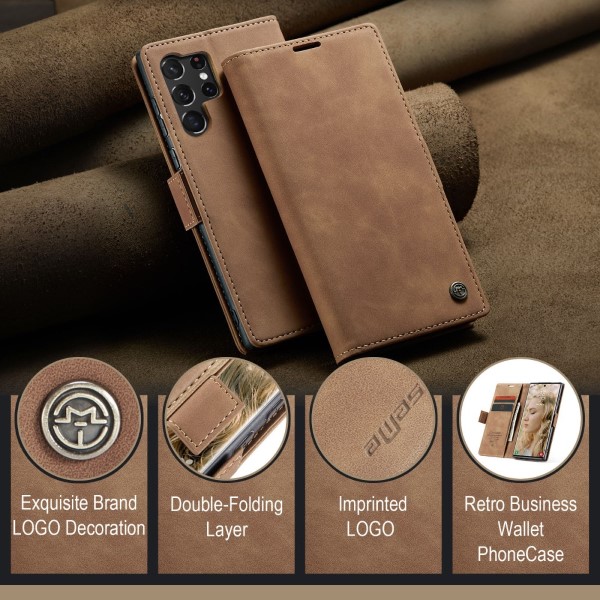 Pouzdro na Samsung Galaxy S23 Ultra CASEME světle hnědý