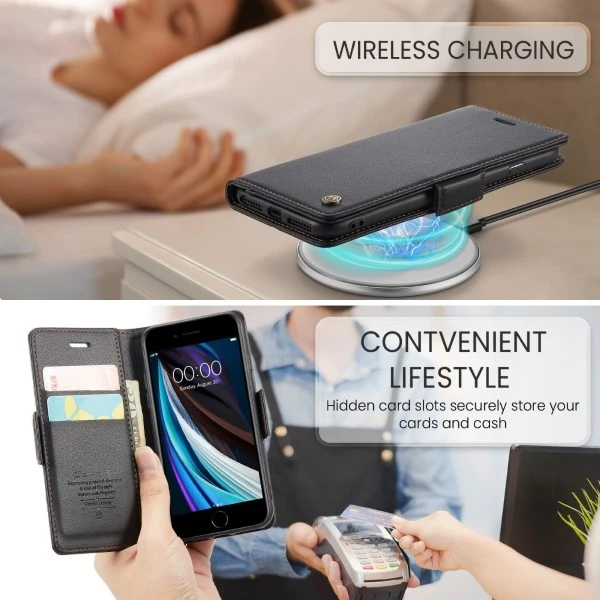 Pouzdro CASEME pro iPhone 7 / 8 / SE (2020/2022) Smooth černé