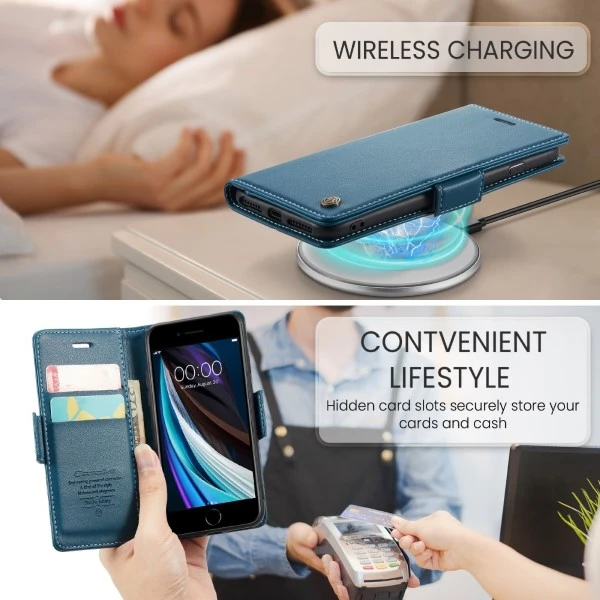 Pouzdro CASEME pro iPhone 7 / 8 / SE (2020/2022) Smooth modré