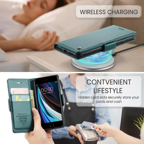 Pouzdro CASEME pro iPhone 7 / 8 / SE (2020/2022) Smooth zelené