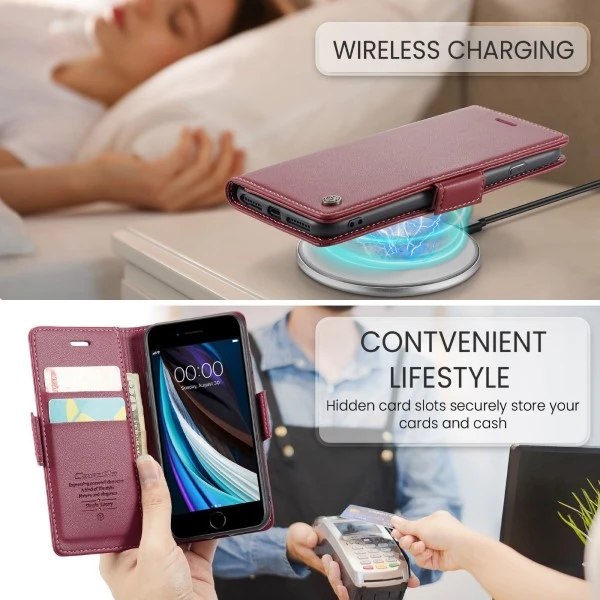 Pouzdro CASEME pro iPhone 7 / 8 / SE (2020/2022) Smooth červené