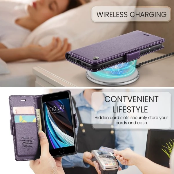 Pouzdro CASEME pro iPhone 7 / 8 / SE (2020/2022) Smooth fialové