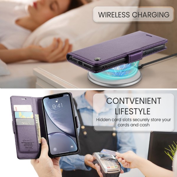 Pouzdro pro iPhone Xr CASEME Smooth fialové